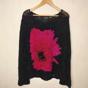 Vintage Dana Buchman 100% Silk Sweater Ribbon Weave Floral